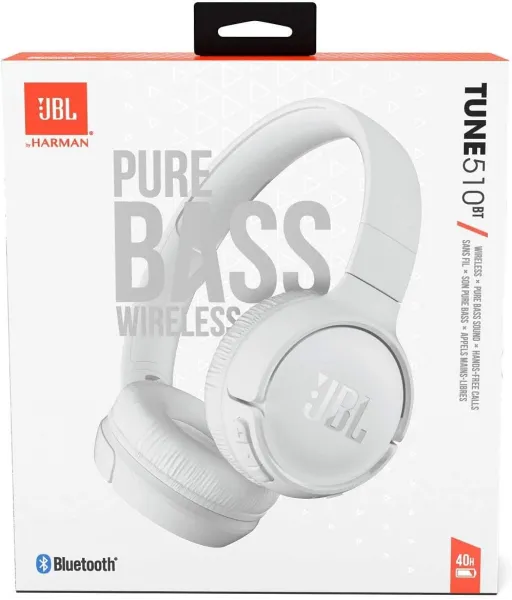 Ακουστικά jbl tune 510βτ on-ear bluetooth headphones earcup control white - Jbl