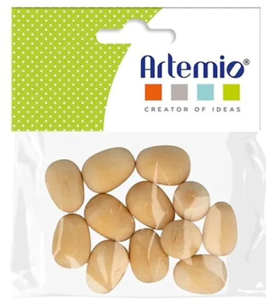 Αυγά artemio ξύλινα 2.2x1.6cm 12 τεμάχια - Artemio