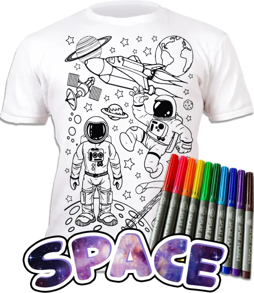 Μπλουζάκι splat-planet space ξανά-ζωγράφισε το 7-8 χρονών με 10 μαρκαδόρους - Splat planet