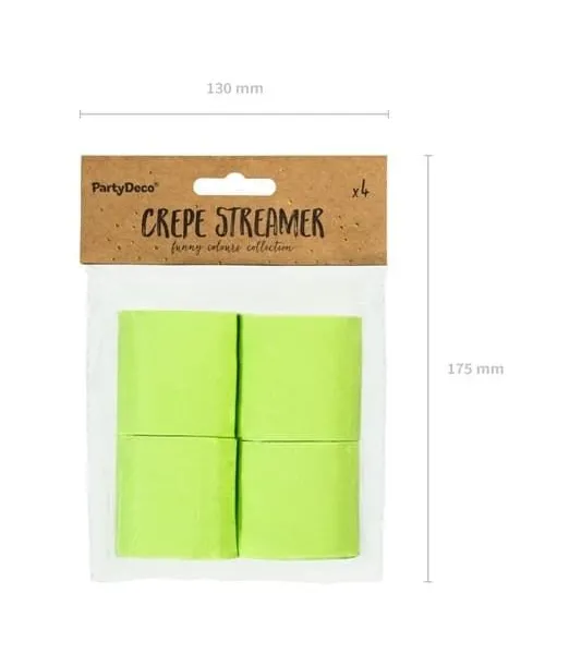 Crepe streamers 5cm 10m 4 τεμάχια apple green - Deco