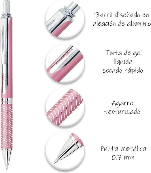 Μαρκαδόρος pentel energel alloy pink 0.7 - Pentel