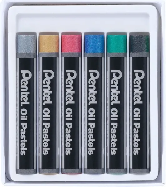 παστέλ pentel μεταλλικά χρώματα 6 τεμάχια - Pentel