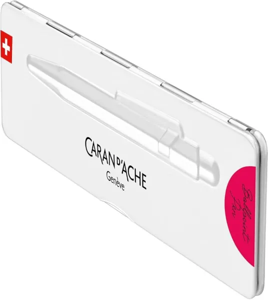 στυλό caran d'ache 849 fluo ροζ medium σε μεταλλικό κουτί δώρου ballpen - Caran d'ache