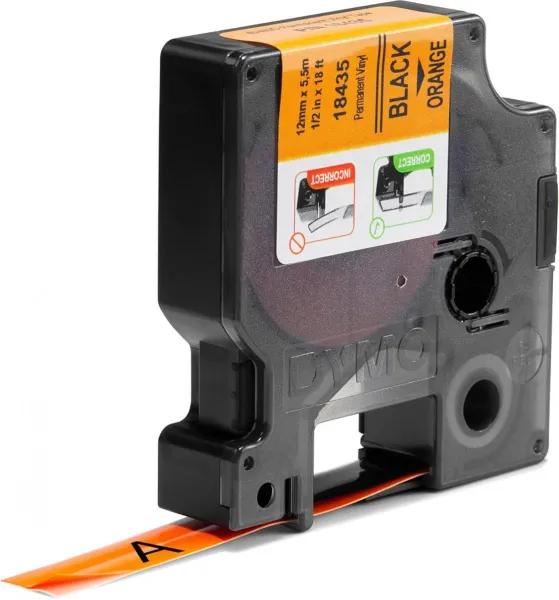 Κασέτα ετικετογράφου dymo rhino d18435 vinyl tape 12mm orange - Dymo