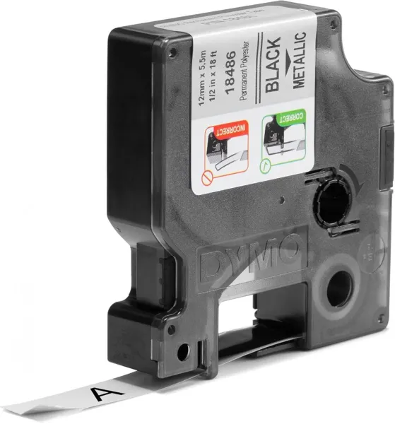 Κασέτα ετικετογράφου dymo rhino d18486 12mmx5.5m permanent polyester metal - Dymo
