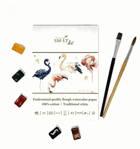 Μπλοκ ακουαρέλας smlt art professional quality rough watercolor paper a5 300γρ 100% cotton - Smlart