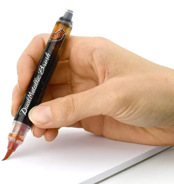 Μαρκαδόρος pentel arts dual metallic brush pink - Pentel