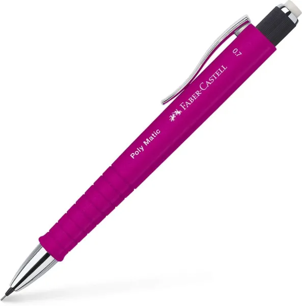 Μηχανικό μολύβι faber castell poly matic 0.7mm ρόζ - Faber castell