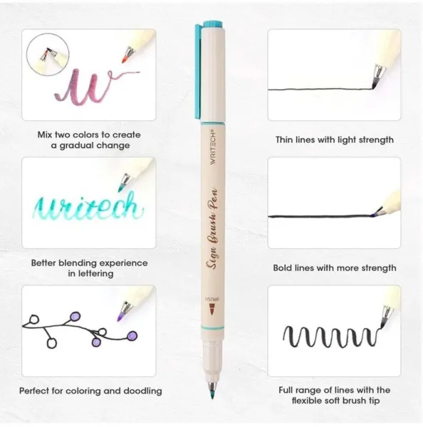 Μαρκαδόρος writech sign brush pen w827 black - Writech