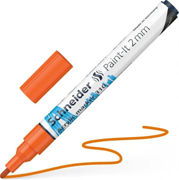 Μαρκαδόρος schneider acrylic marker 310 paint it 2mm πορτοκαλί - Schneider