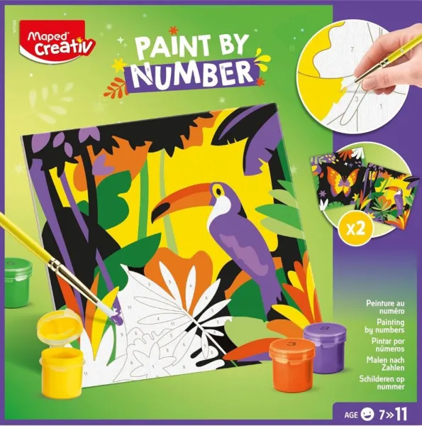 Ζωγραφική maped paint by numbers parrot and butterfly 7+ - Maped