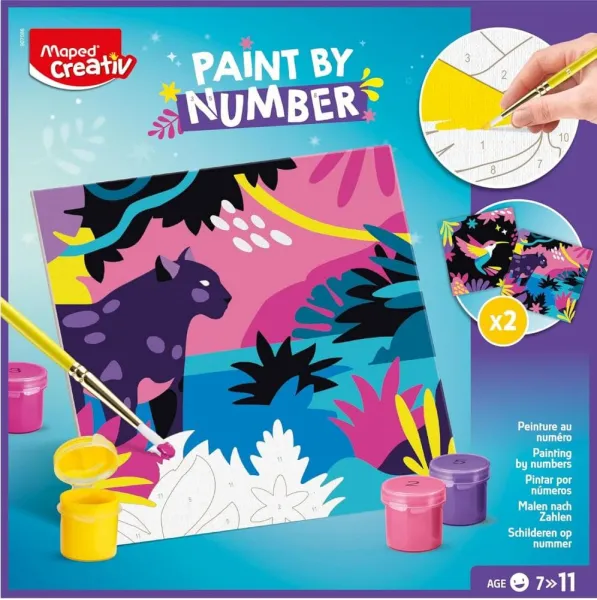 Ζωγραφική maped paint by numbers leopard and bird 7+ - Maped