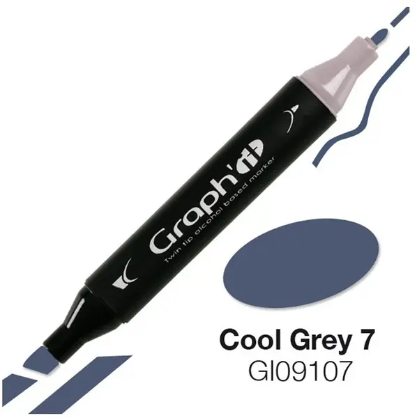 Μαρκαδόρος graph it twin tip cool grey 7 9107 - Oz