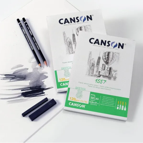 Μπλοκ canson sketch extra white 1557 a5 σπιράλ 120gr. 50 φύλλα - Canson