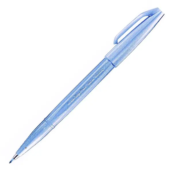 Μαρκαδόρος pentel πινέλο brush sign pen grey blue - Pentel