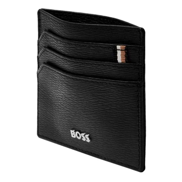 Καρτοθήκη δερμάτινη hugo boss iconic black - Hugo boss