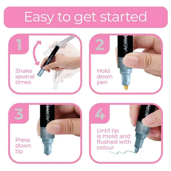 σετ ακρυλικών μαρκαδόρων zieler pastel acrylic paint markers 2.5mm 8 τεμαχίων - Zieler