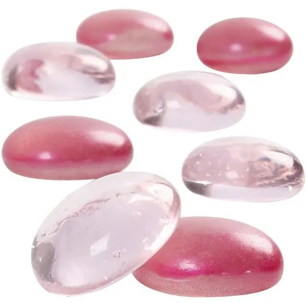 Βότσαλα γυάλινα glass stones 1.8-2cm 370gr.pink - Deco