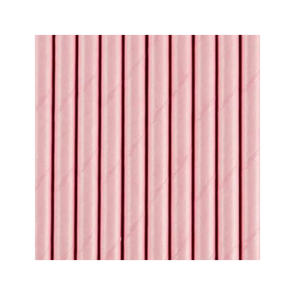 Καλαμάκια χάρτινα light pink 19.5cm - Deco