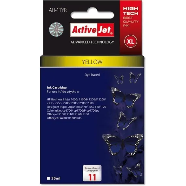 Μελάνι acj για hp c4838 no11 yellow 35ml - Active jet hp