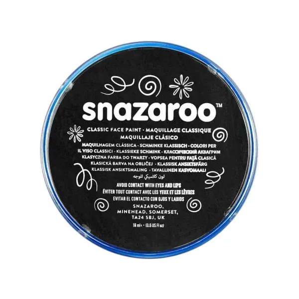 χρώμα για το πρόσωπο snazaroo black 18ml - Snazaroo