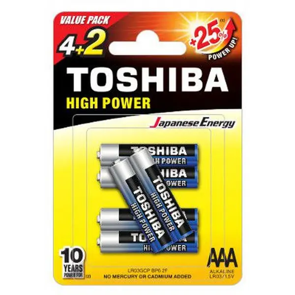Μπαταρίες toshiba aaa alkaline 6 τεμάχια - Toshiba