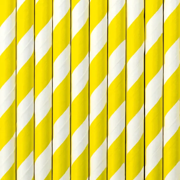 Καλαμάκια χάρτινα stripped yellow 10 τεμάχια 19.5cm - Deco