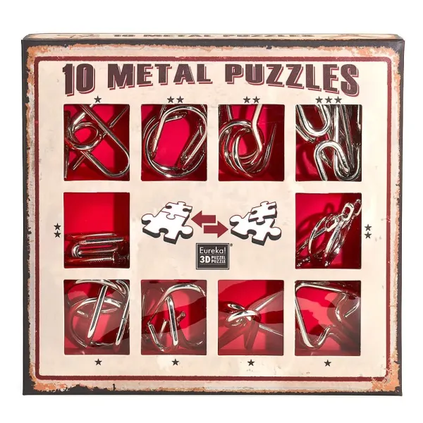 10 metal puzzles red set 8+ - Eureka
