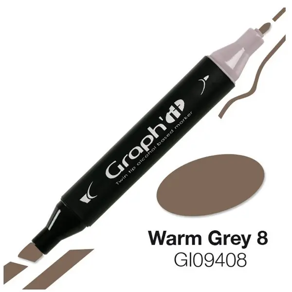 Μαρκαδόρος graph it twin tip warm grey 8 9408 - Oz