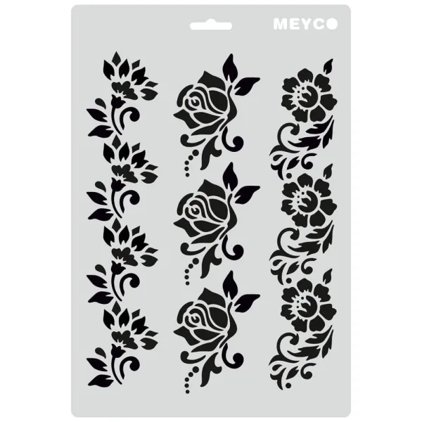 στένσιλ 21x31cm flower borders - Meyco