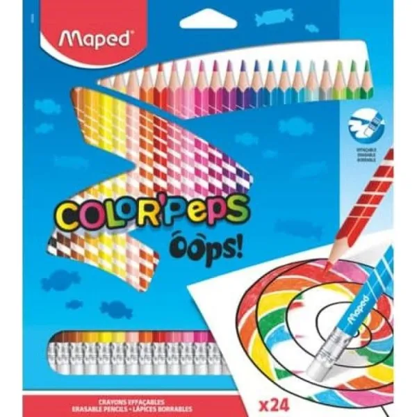 Ξυλομπογιές maped oops που σβήνουν 24 τεμάχια - Maped