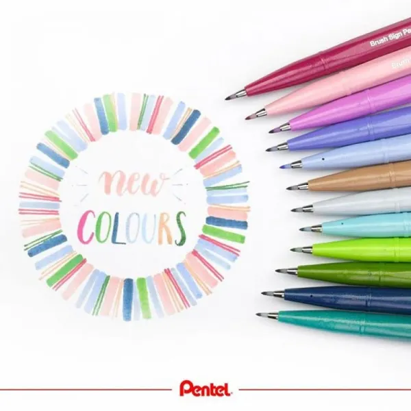 Μαρκαδόρος pentel πινέλο brush sign pen turquoise green - Pentel