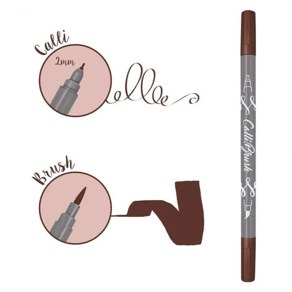 Μαρκαδόρος online callibrush διπλή μύτη brown - Online