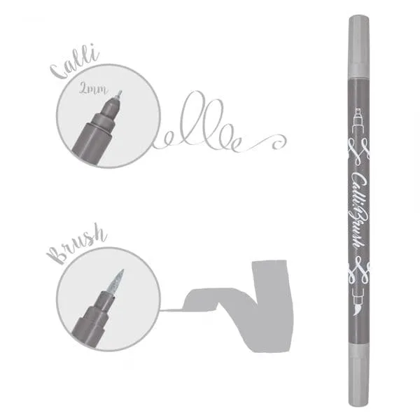Μαρκαδόρος online callibrush διπλή μύτη grey - Online