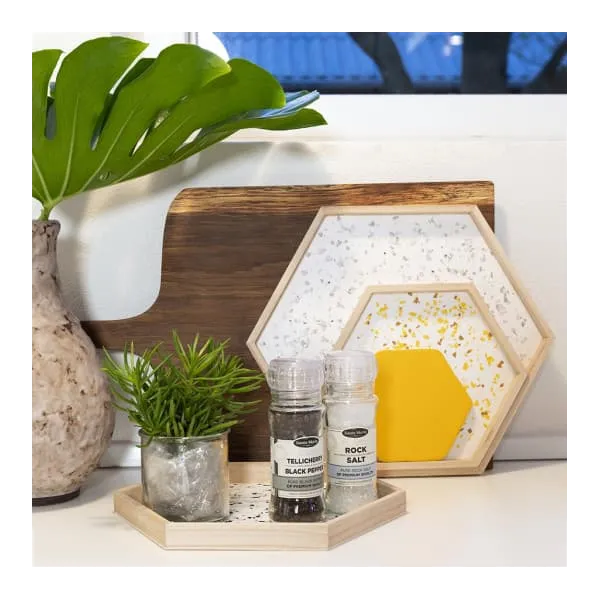 Αλατιέρα flakes terrazzo 90gr ασορτί μαύρο - Deco