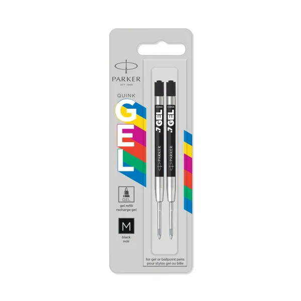 Ανταλλακτικό parker quink gel ballpen refills medium black 2 τεμάχια - Parker