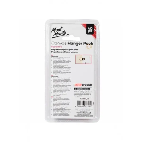 Βίδες & γάντζοι canvas hanger pack 20+20 τεμάχια - Mont marte