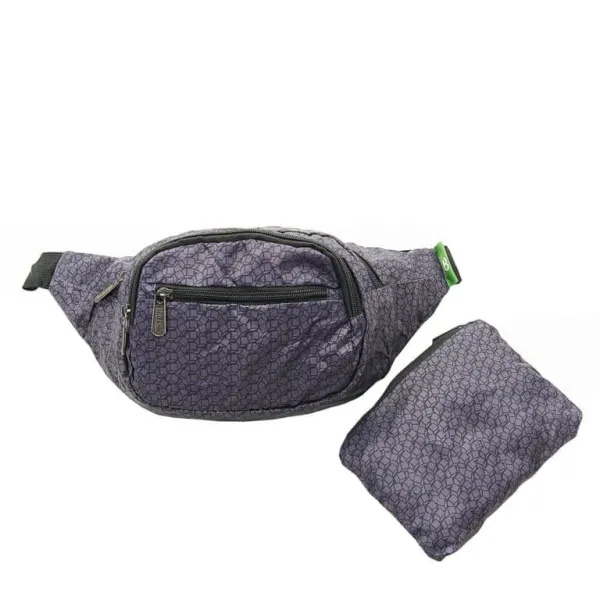 τσαντάκι μέσης recycled bum bag eco black cubes - Eco chic