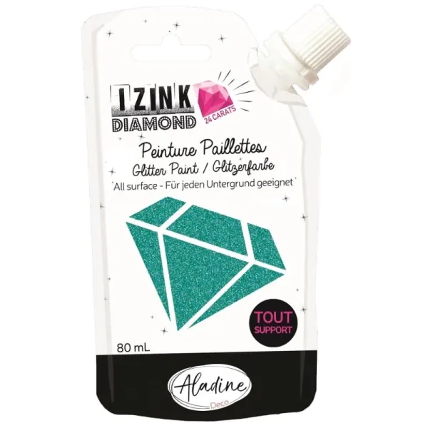 Glitter paint 80ml turquoise - Aladine