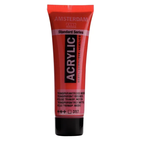 Ακρυλικό χρώμα talens amsterdam 20ml 317 transparent red medium - Talens