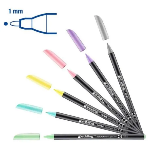 σετ μαρκαδόροι edding 1200 pastel 6 τεμάχια - Edding