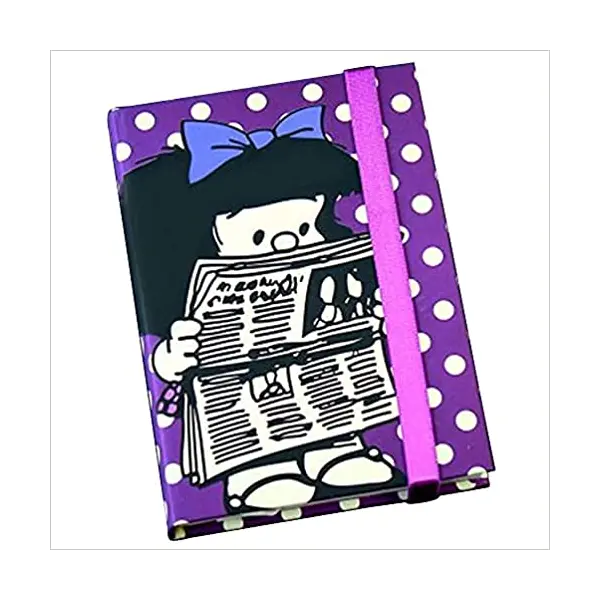 σημειωματάριο mafalda 11x15cm με λάστιχο μωβ - Premium paper