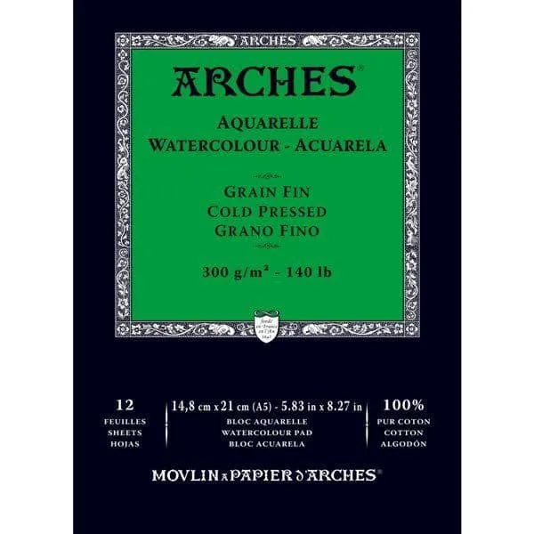 Μπλοκ arches aquarelle 300gr 14.8x21cm 12 φύλλα cold pressed - Arches