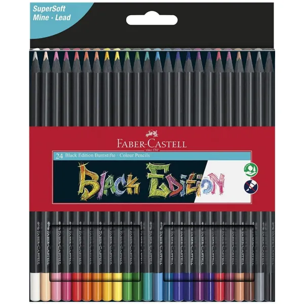 Ξυλομπογιές faber castell black edition 24 τεμάχια - Faber castell