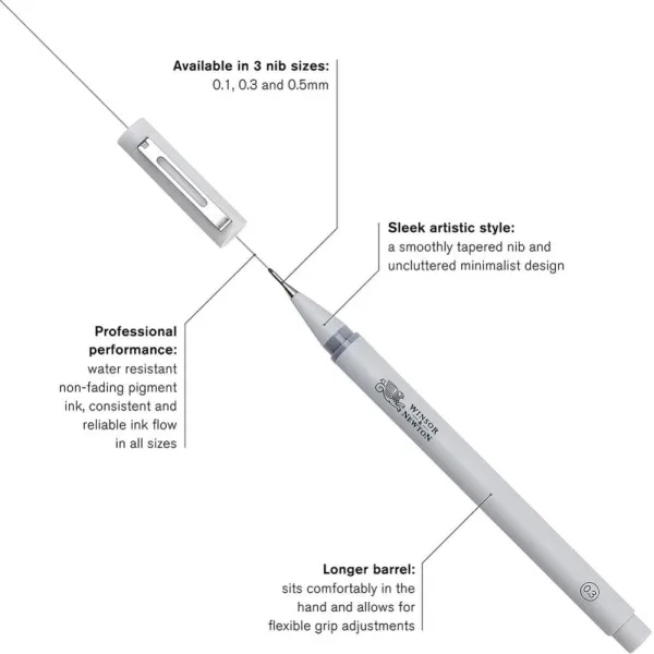 Μαρκαδόρος σχεδίου winsor & newton 0.3 grey - 