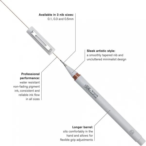Μαρκαδόρος σχεδίου winsor & newton 0.3 sepia - 