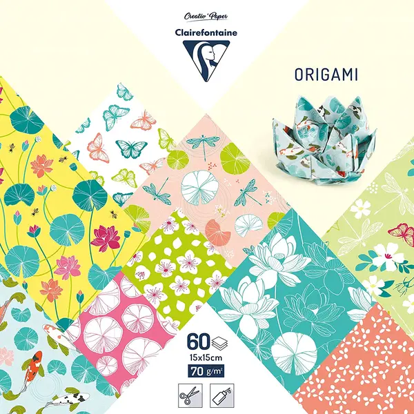 χαρτί clairefontaine origami water lillies 60 φύλλα - Clairefontaine