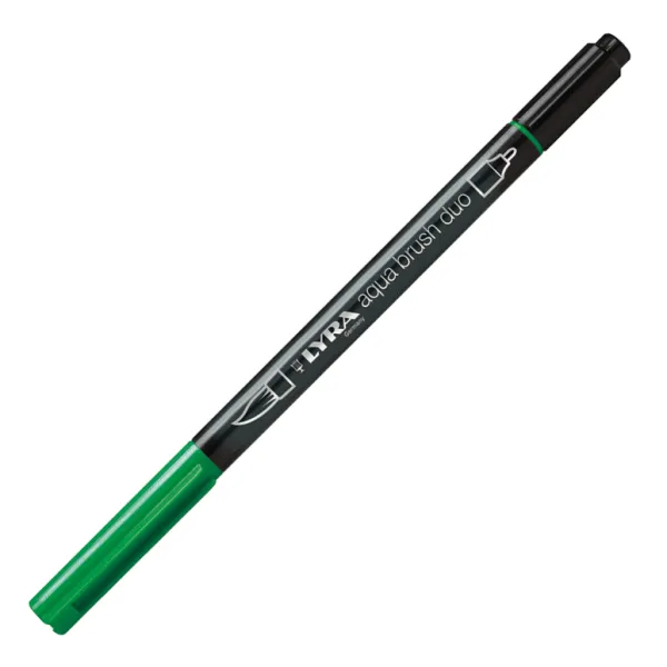 Μαρκαδόρος lyra aqua brush duo 6520067 permanent green - Lyra