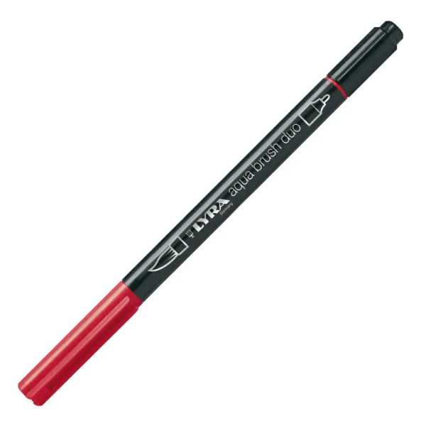 Μαρκαδόρος lyra aqua brush duo 6520091 pompeian red - Lyra