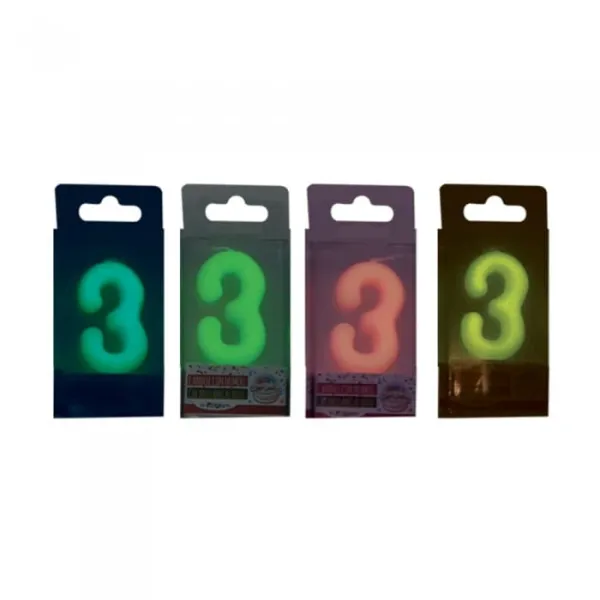 Κεράκι party glow in the dark 3 6cm - Ediglam